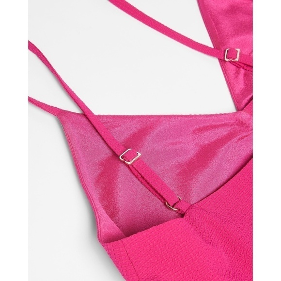 NWT TED BAKER Barbie Pink Sleeveless Button Front Tiered Ruffle Hem Midi Dress 2 - Picture 9 of 12